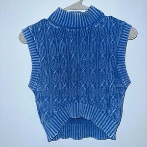 NWT Zara Cropped Blue Vest